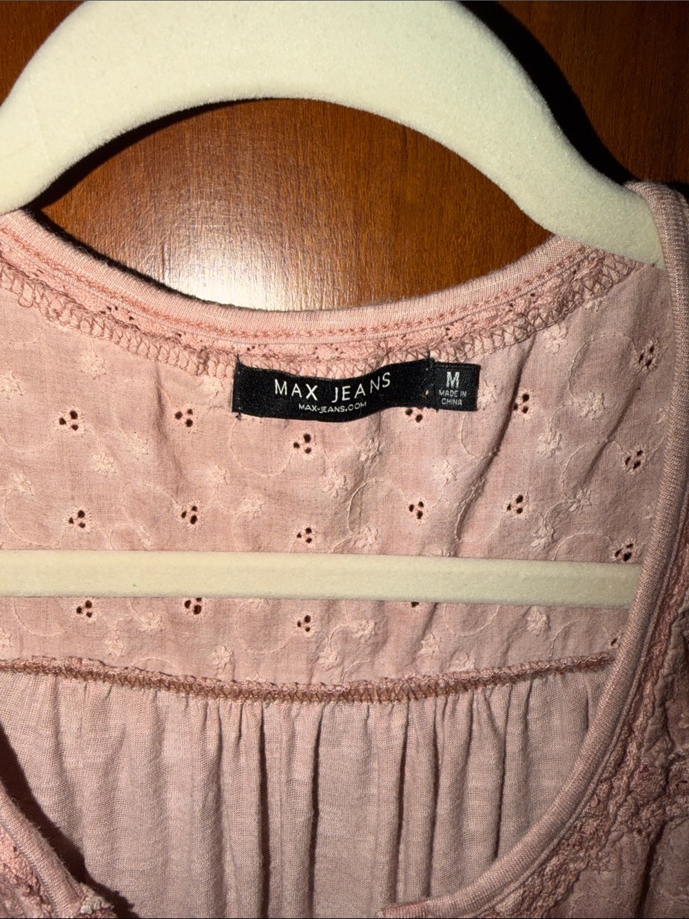 Max Jeans Blush Pink Lace Trim Tank Top - Picture 2 of 4